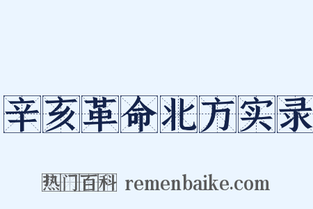 辛亥革命北方实录是什么意思的图片